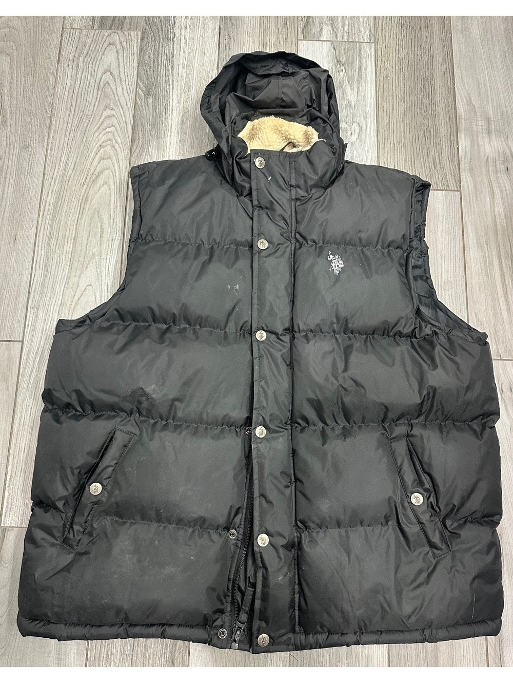 U.S. Polo Assn. Men's Black Puffer Vest Size 2XL